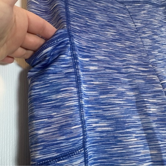 J Crew Factory AZ162 Space Dye Cropped Leggings Womens Medium Blue with Pockets - Picture 4 of 11